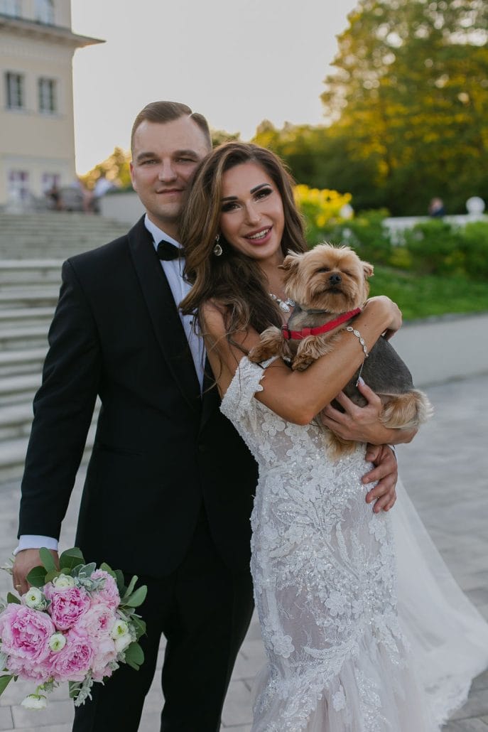 Bride and groom dancing at their wedding reception at “Noce i Dnie” palace